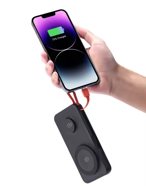 New Arrival 3 in 1 Magnetic Power Bank with Detached Cable Premium Wireless Power Banks for Watch and Earphones and Phone